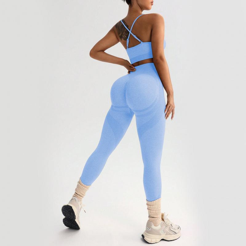 JYL Seamless Yoga Set Camisole Hip Lifting Pants