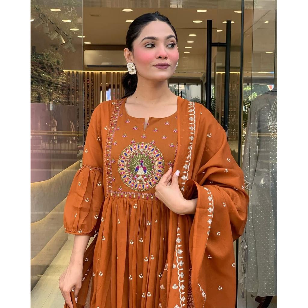 Women Bollywood Kurta Dupatta Pant Set Salwar Kameez Party Wear Top Tunic Kurti SC-2149