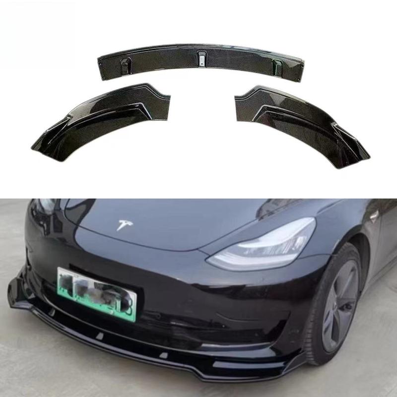 Suitable for Tesla model3 modification of three front lips, front shovel, sports small surround, front bar appearance parts
