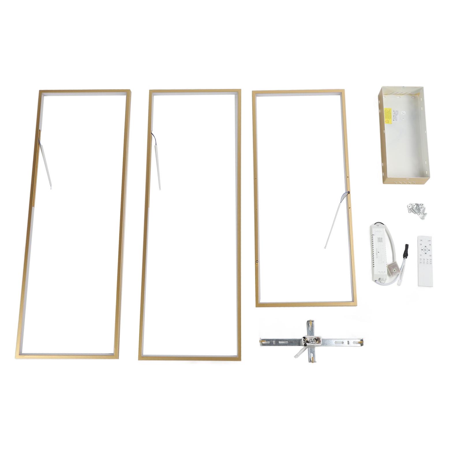 

Современный светодиодный потолочный светильник с регулировкой яркости, 3-слойный, прямоугольный, для скрытого монтажа, потолочный светильник золотой