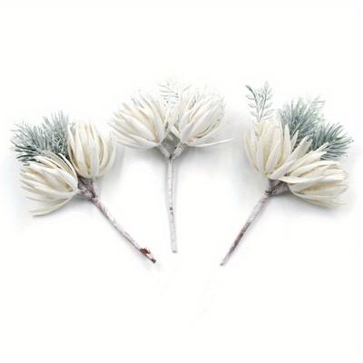 3 stuks Kerst Simulatie Bloemenboeket Dennennaald Decoraties DIY Handgemaakte Materialen Huis Bruiloft Feest Decoraties