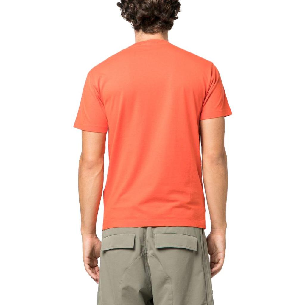 Stone Island Logo Print Crew Neck Short Sleeve T-Shirt Men tops Orange 79152NS92-V0037