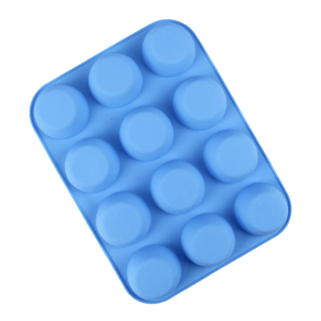 Forma na 12 muffinů Měkký silikon Kulatý tvar Snadné vyjmutí Forma na muffiny na Cupcake Muffin Želatinu Mýdlo