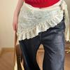 Embroidered Lace Triangle Scarf Floral Printed Skirt Curtain Retro Lace Head Scarf  Ladies
