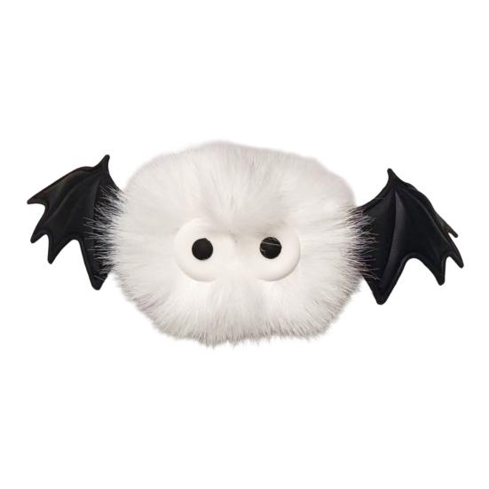 Holiday Gift for Men Halloween Bat Plush Keychain, Cute Devil Furry Pendant Funny Bag Decoration Keys, Vintage Silver Alloy Key Ring, Spooky