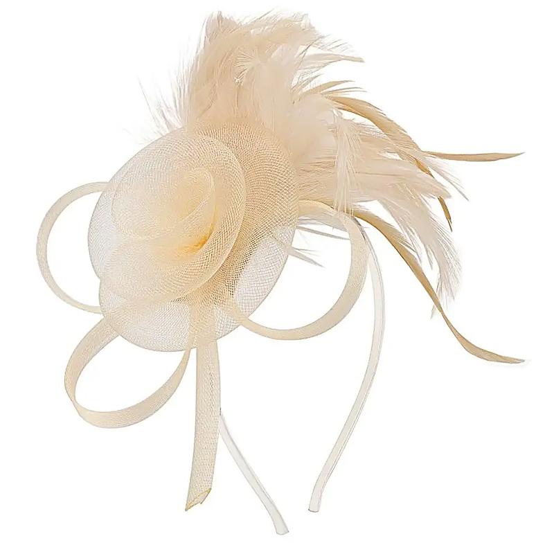1 Pièce Bandeau Coiffe Plume Ornements de Cheveux Bandeau Élégant pour Femmes Vintage Dames Maille