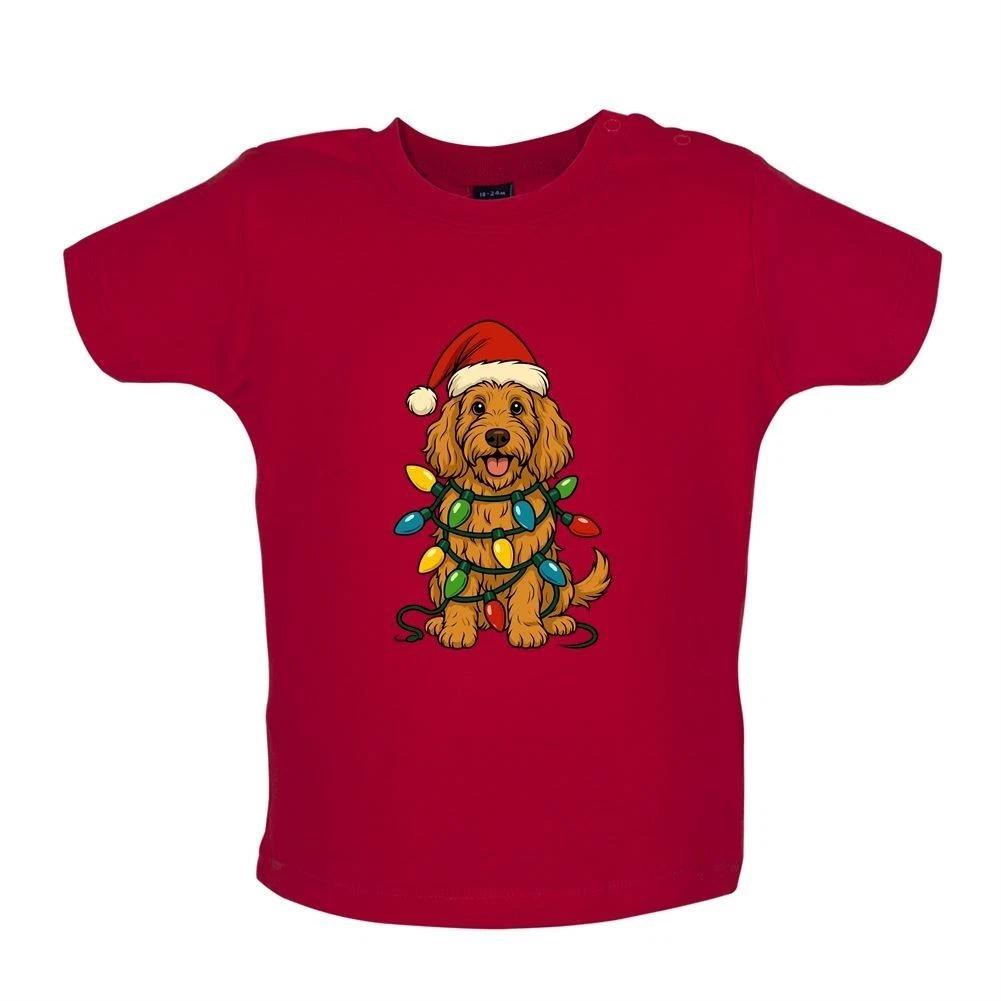 Labradoodle Christmas Lights - Kids T-Shirt Tees Top - Lab Doodel Dog Dogs Animal 100