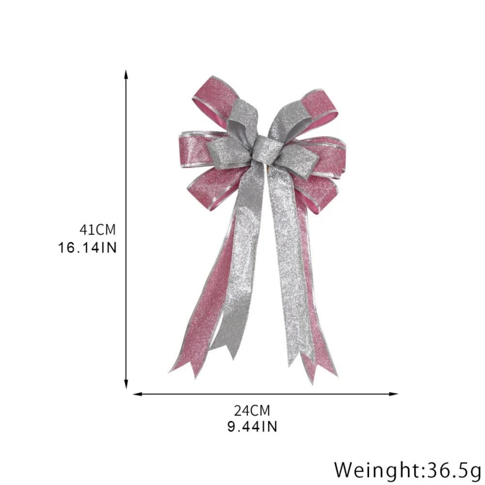 

41*24CM Large Christmas Bow Ribbon Bowknot for Xmas Tree Top Bow Hanging Ornament Christmas Decoration New Year Home Party Decor