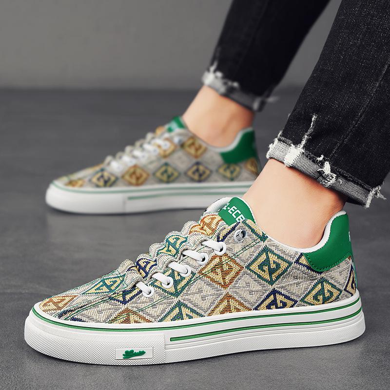 

Кеди чоловічі парусинові літні дихаючі спортивні та повсякденні кеди на м якій підошві, старе пекінське полотняне взуття, нішеве трендове взуття чоловіче 44 зелений