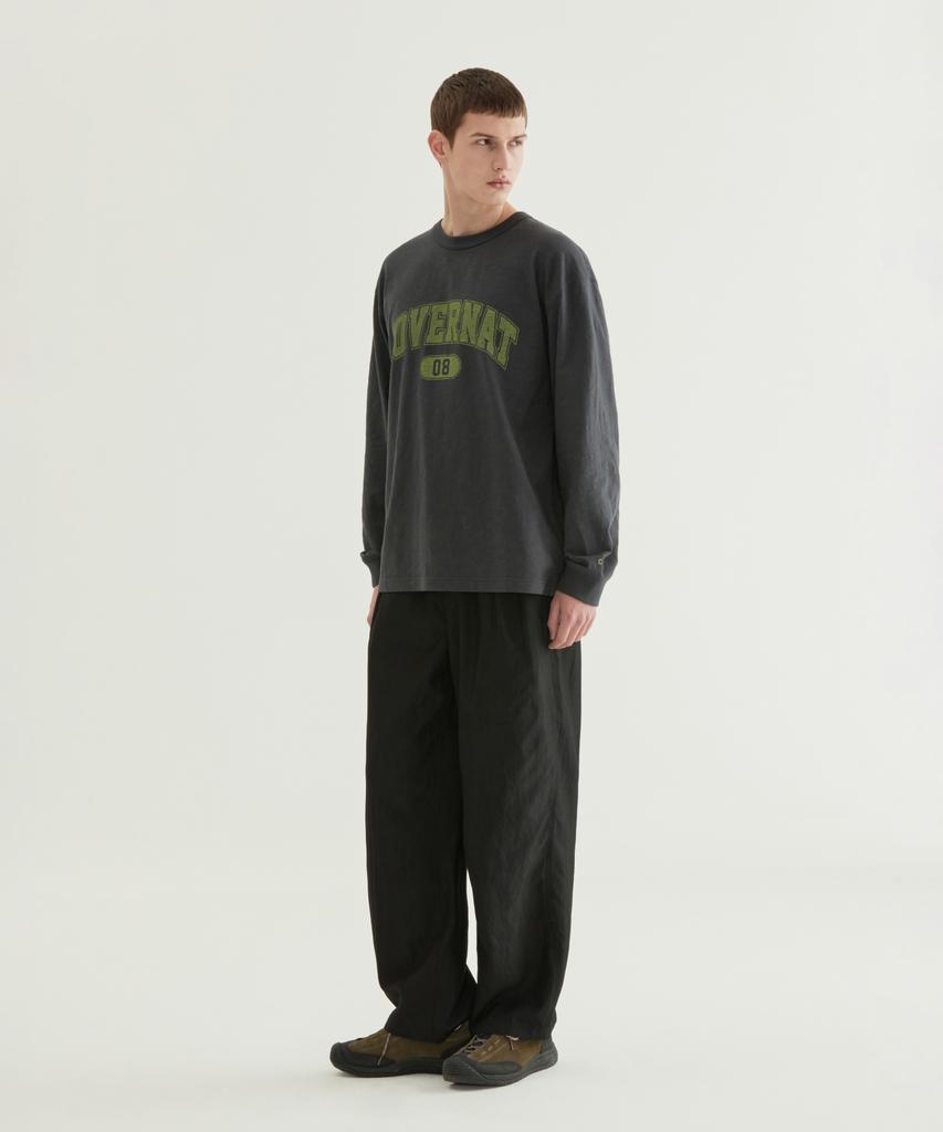 COVERNAT Slub Arch Logo Long Sleeve Charcoal