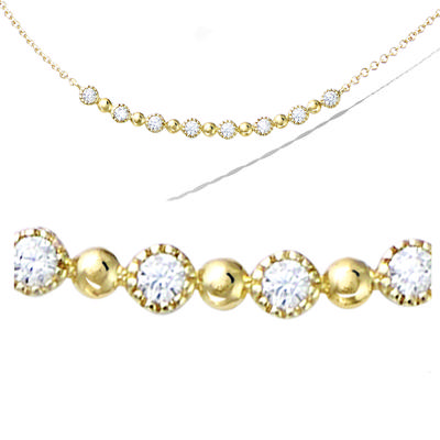 [R5177] - Gold Plated Necklace 'Sissi' White Gold - 38x3 Mm