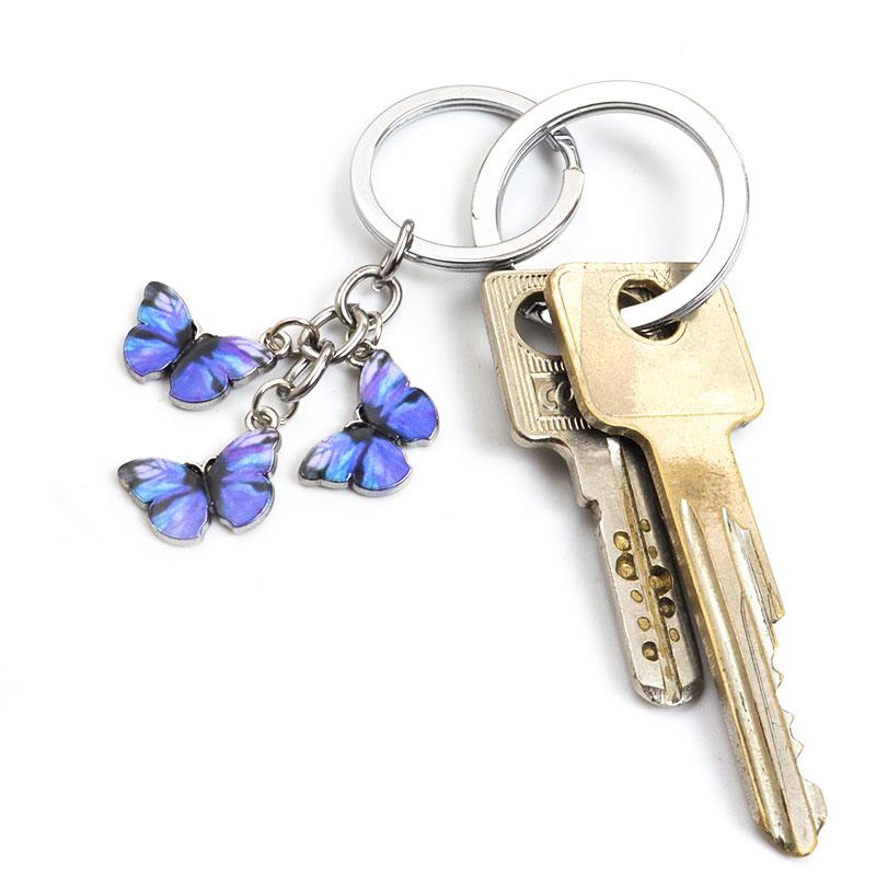Colorful Enamel Butterfly Keychain Zinc Alloy Pendants Insects Craft Car Key Women Bag Accessories Jewelry Gifts Fashion Keyring