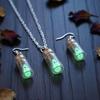 Retro Alternative Necklace Glow Ghost Necklace, Glow-in-The-Dark Bottle Pendant, Cute Unique Earrings Earrings, Gothic Halloween Jewelry for Women Men