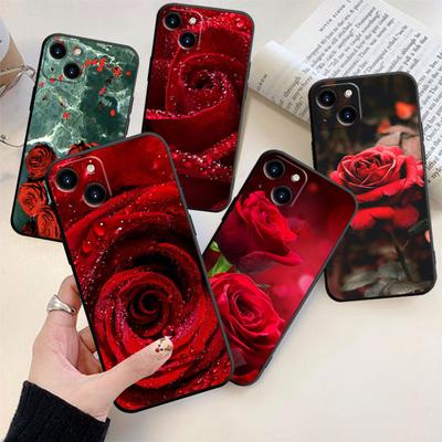 Red Rose telefona maciņš priekš iPhone Samsung Galaxy Redmi Xiaomi Oppo OnePlus Note SA 7 8 9 10 11 12 13 14 20 21 22 23 53 54 Pro Max Plus Ultra TPU Soft
