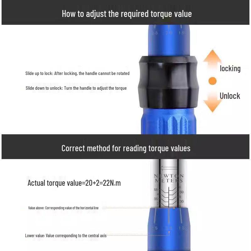 High-Precision Adjustable Torque Wrench Set for Bicycles and Hex Keys