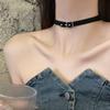 Svart lærkord choker: Elegant damekragebenskjede