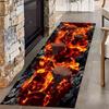 2D Magma Valley Runner Rug Realistic Lava Cracked Ground Design Home Decor Mat Soft Non-Slip Carpet for Living Room Bedroom