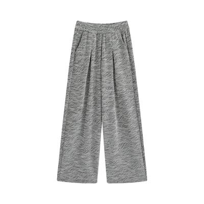 Hosen mit leichtem Duft und weitem Bein für Damen-Frühlings- und Sommerhosen für Damen mit geradem Bein bis zum Boden, hochtaillierte, lockere Freizeithose