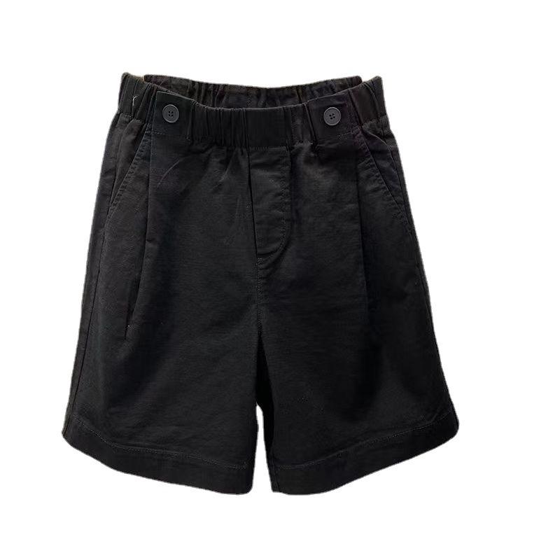 Washed Pure Cotton Five Quarter Pants for Women Spring and Summer Thin Shorts High Waist Loose Straight Leg Slimming Casual Wide Leg Pants