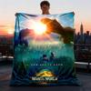 1pc Jurassic World Outdoor Flannel Blanket, Cozy & Warm Soft Te Playful Design, Napping Camping,