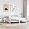 VidaXL Bed Frames and Headboard White 200x200 Cm Solid Pine Wood, Bed, Bedroom Furniture, Wooden Bed, Bed 3306654