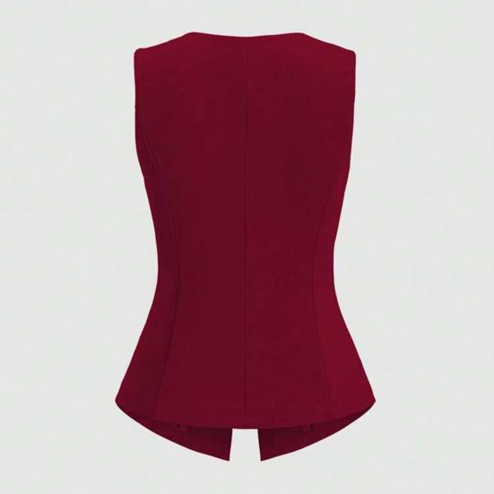 Dámské blejzrové šaty vestového střihu elegantní business bez rukávů oblekové vesta ležérní na knoflíky do kanceláře