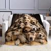 Acogedora Manta de Franela con Estampado de Montón de Perros Golden Retriever - Suave Reversible Confort para Todas las Estaciones para Sofá Cama Oficina y Viajes