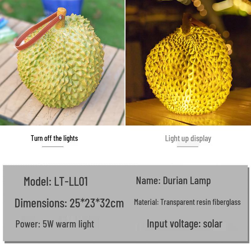 Portable Moon, Durian, Pumpkin, Goose, and Owl Animal Lamps - Solar-Powered Outdoor Decor