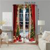2Pcs Christmas Tree Printed Window Curtains Rod Pocket Design Machine Washable Window Drapes For Living Room And Bedroom Home