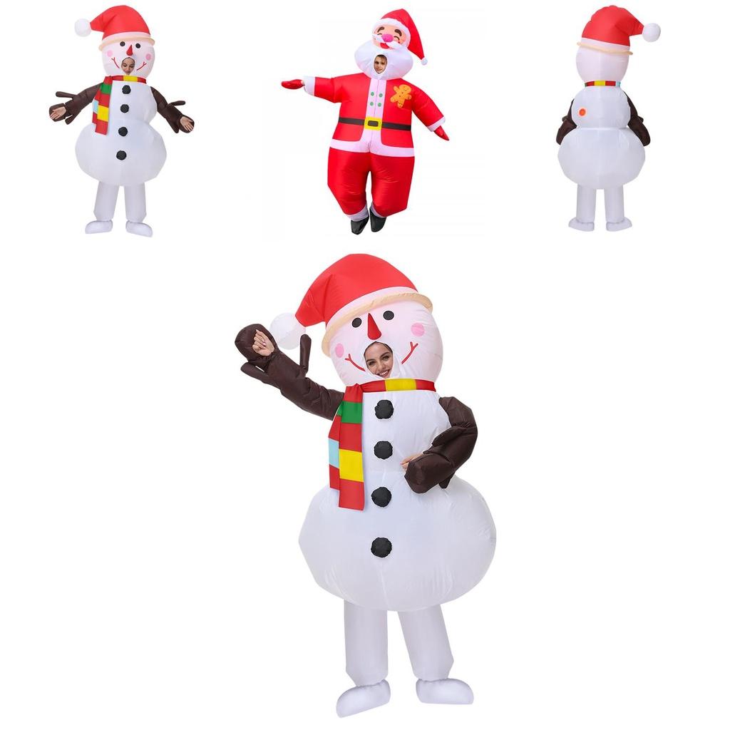 Adult Inflatable Santa Snowman Gingerbread Man Costume For Cosplay And Halloween Parties