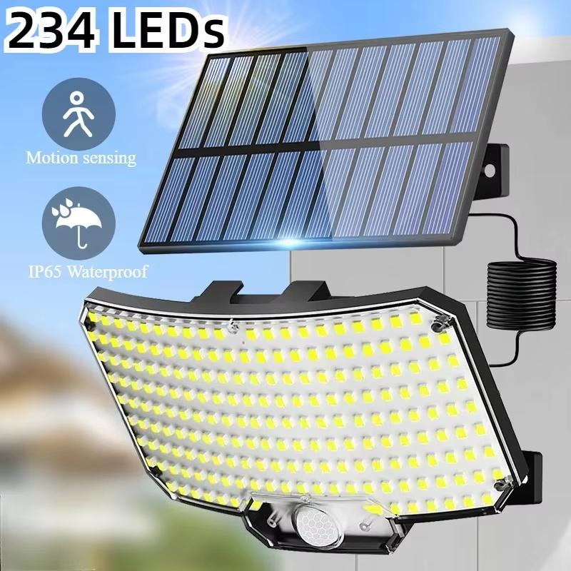 

Solar Outdoor Lights, IP65 Waterproof Motion Sensor Outdoor Lights, 3 Head Solar Security Flood Lights With Wide Lighting Angle