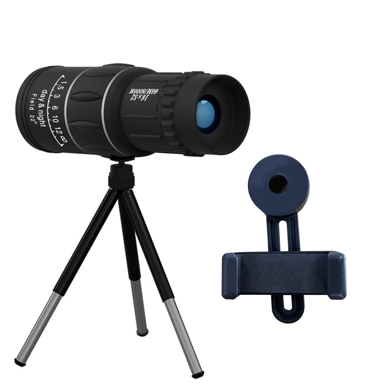 

Портативні польові окуляри з оптичним збільшенням і чітким полем зору, 8-кратний монокуляр із маленьким штативом і затискачем для мобільного телефону