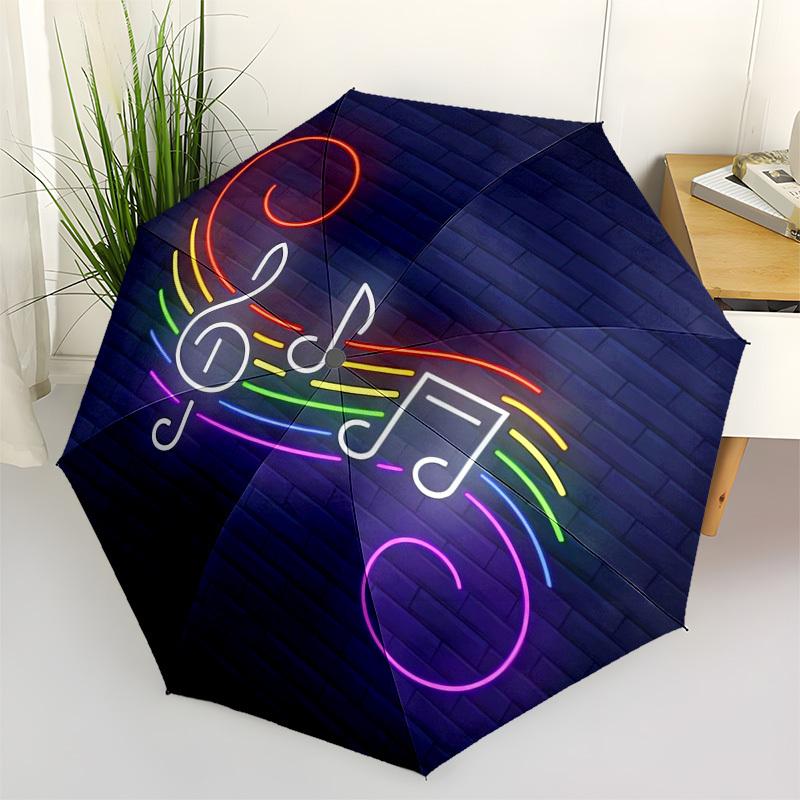 1pc Music Notes Themed High-quality Umbrella,Automatic Opening and Closing Umbrella,Multi-functional Umbrella G0811400