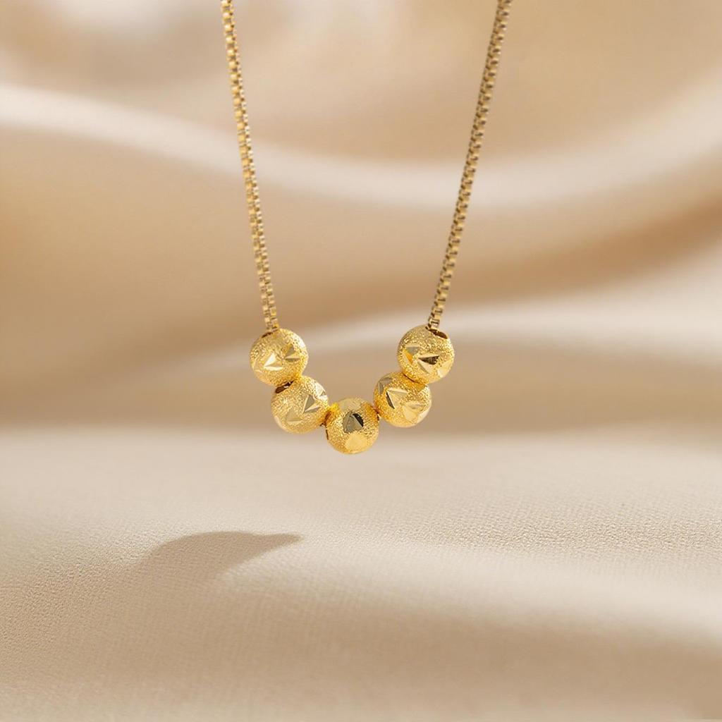 Elegant Light Luxury Zircon Necklace for Women - Gold-Plated, Simple Clavicle Chain