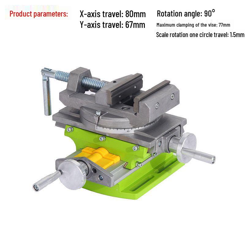 High-Precision Multi-Function Milling Machine Vise with Cross Slide Table and Drill Press Holder