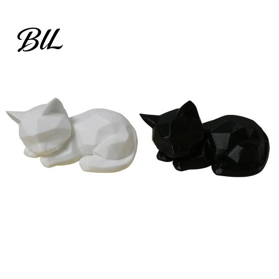 Smooth Surface Cat Model 3D Printed Sleeping Figurines, Geometric Statue, Minimalist Cute Fine Craftsmanship Figurine Art Crafts Decoration