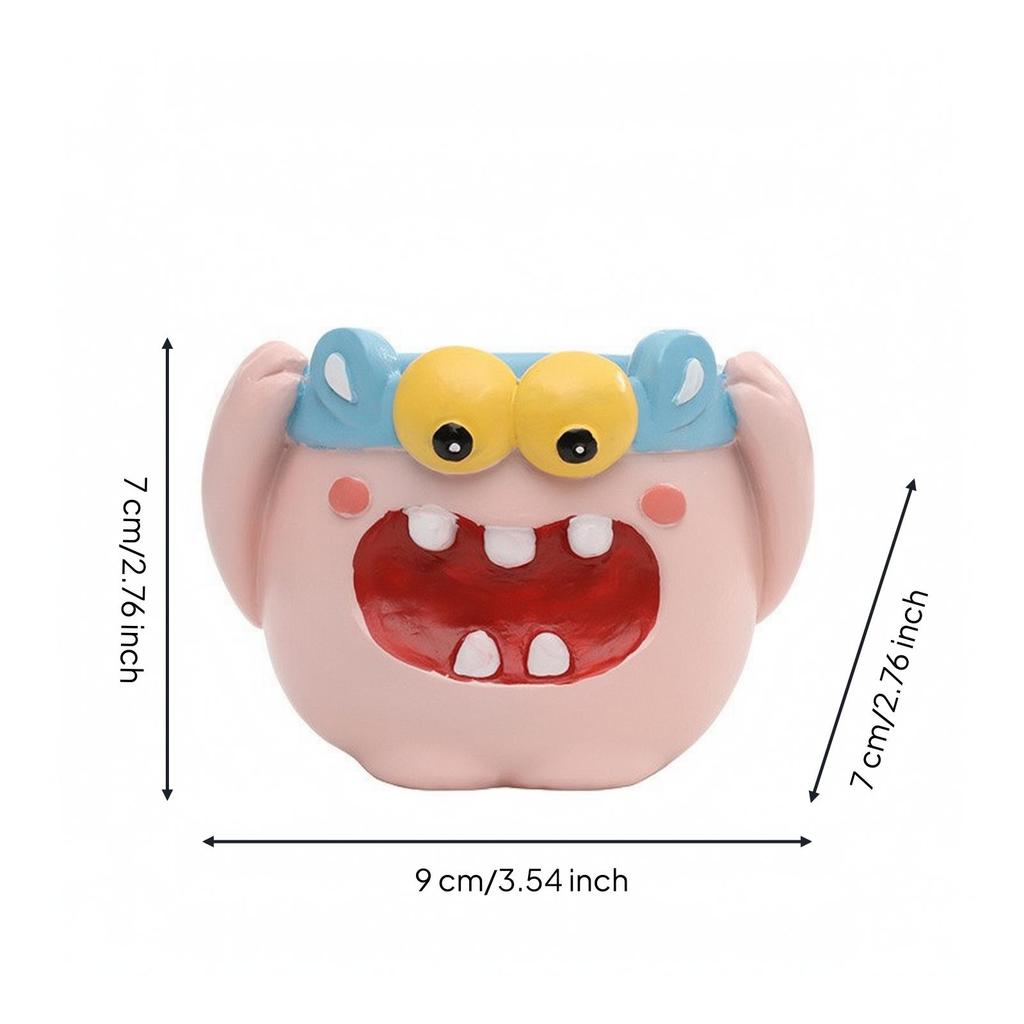 Cartoon Monster Planter Space-Saving Animal Shaped Present-Ready