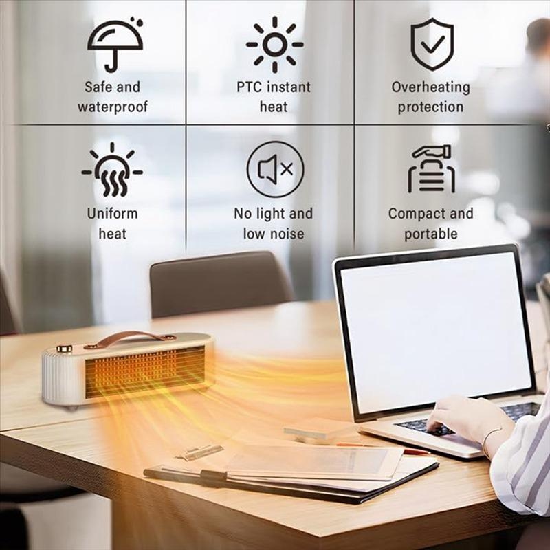 Energy-Efficient Space Heater for Indoor Use, Small Portable Electric Heater with Fast Heating, Tabletop Fireplace