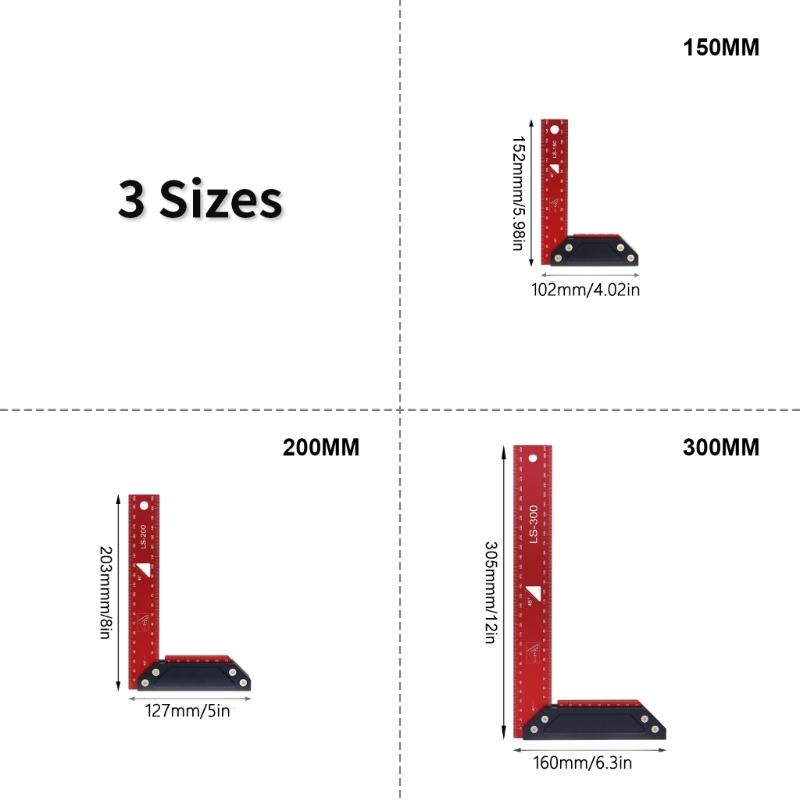 Heavy Duty Rust Resistant Aluminum Alloy L Square Measuring Tool for Accurate Woodworking and Construction Measurements