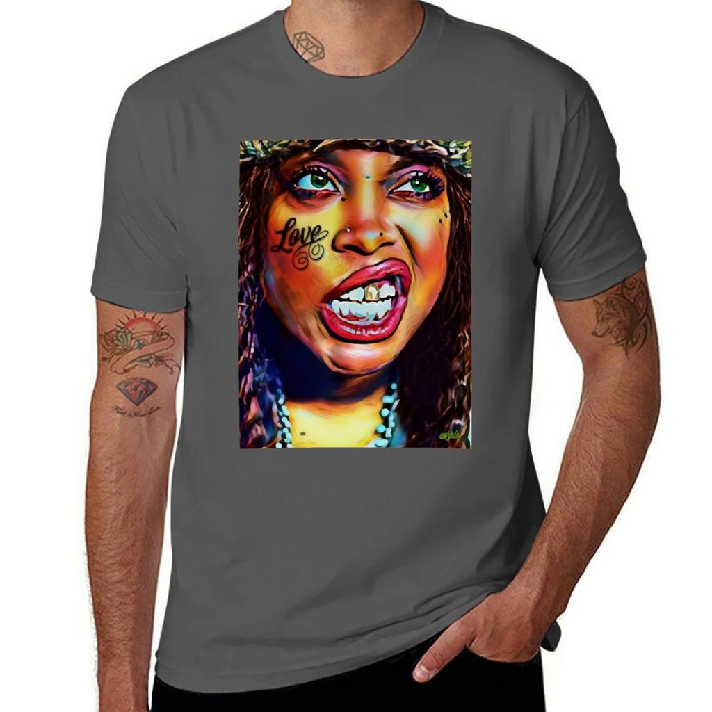 Badu TShirt Simple Line Art Print Tee TShirt