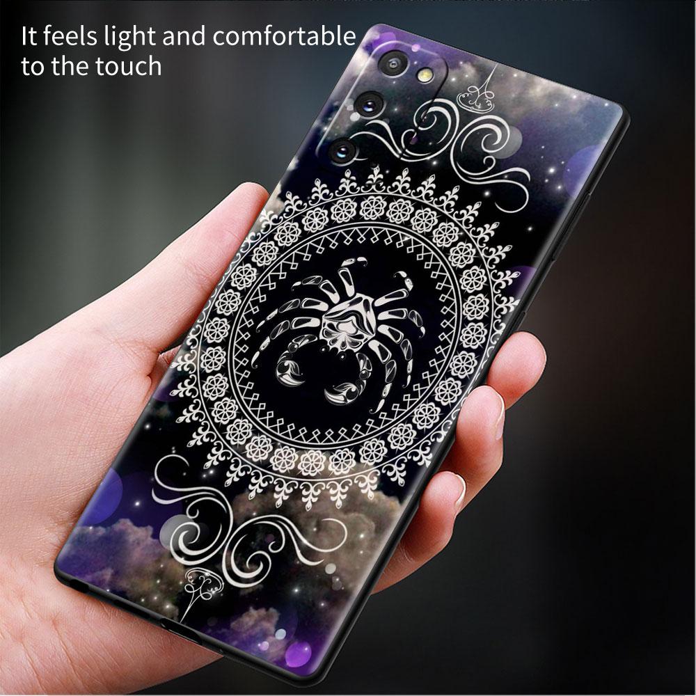 Case For Samsung Galaxy S20 FE S22 Ultra S21 Plus Luxury Soft Phone Case S10 S9 S8 S10e S7 Funda Mandala 12 Constellations Shell