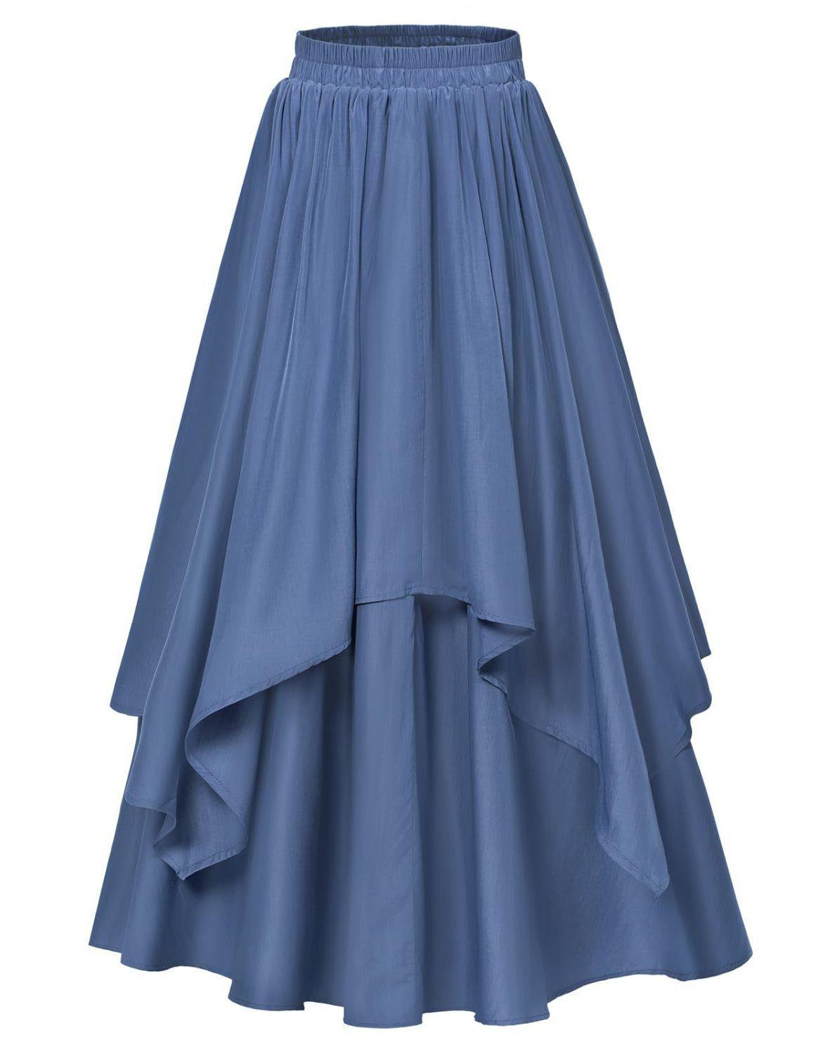 

Юбка женская в европейском и американском стиле, нерегулярной длины миди, на Хэллоуин, с эластичной талией M синий