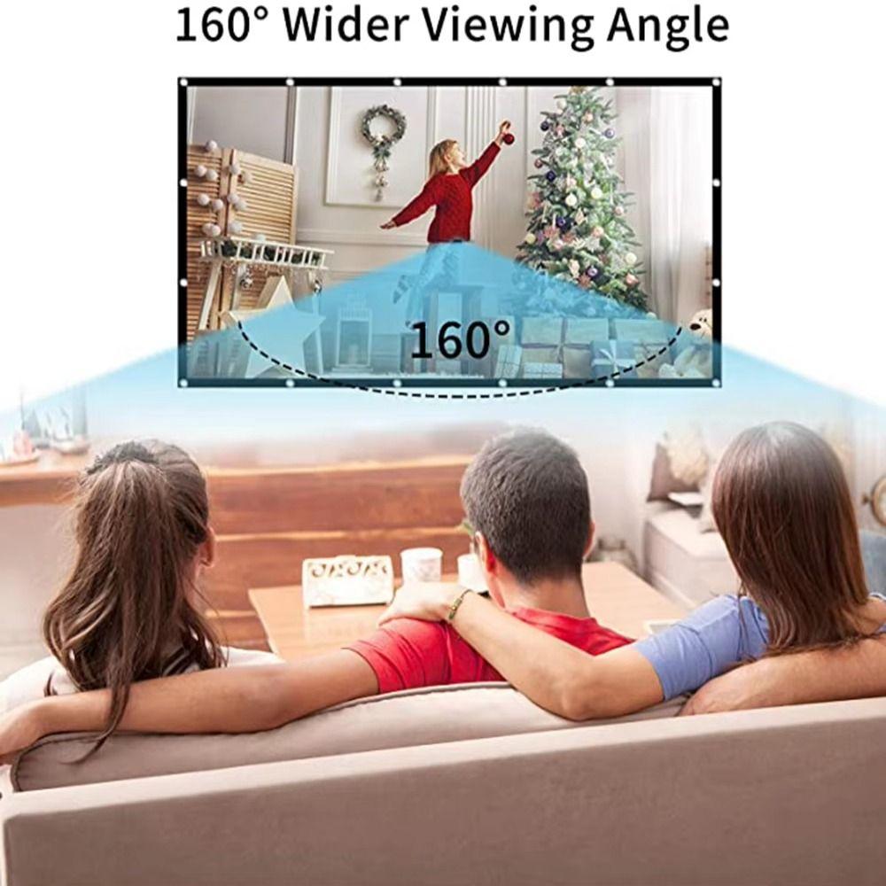 16:9 Foldable Projection Screen Polyester Folding Soft Screen Projector Screen  Camping