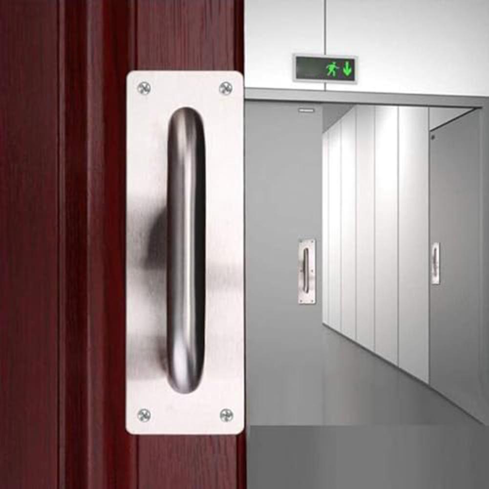 2pcs Barn Door Handle Fireproof Door Channel Door Handle Stainless Steel Sliding Push-Pull Knobs Furniture Pull Hardware