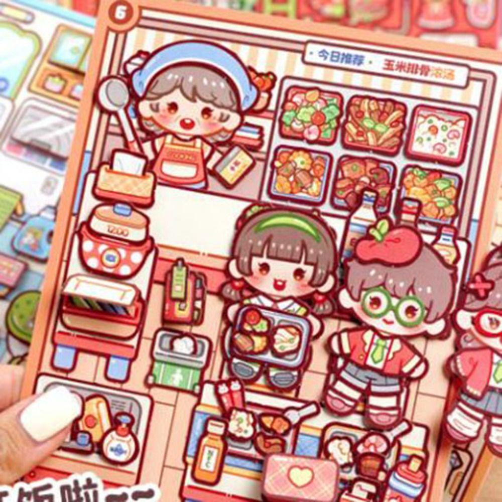 Sticker Book Handmade Quiet Book Paper DIY Scene Material Sticker Telado Busy Book  Children