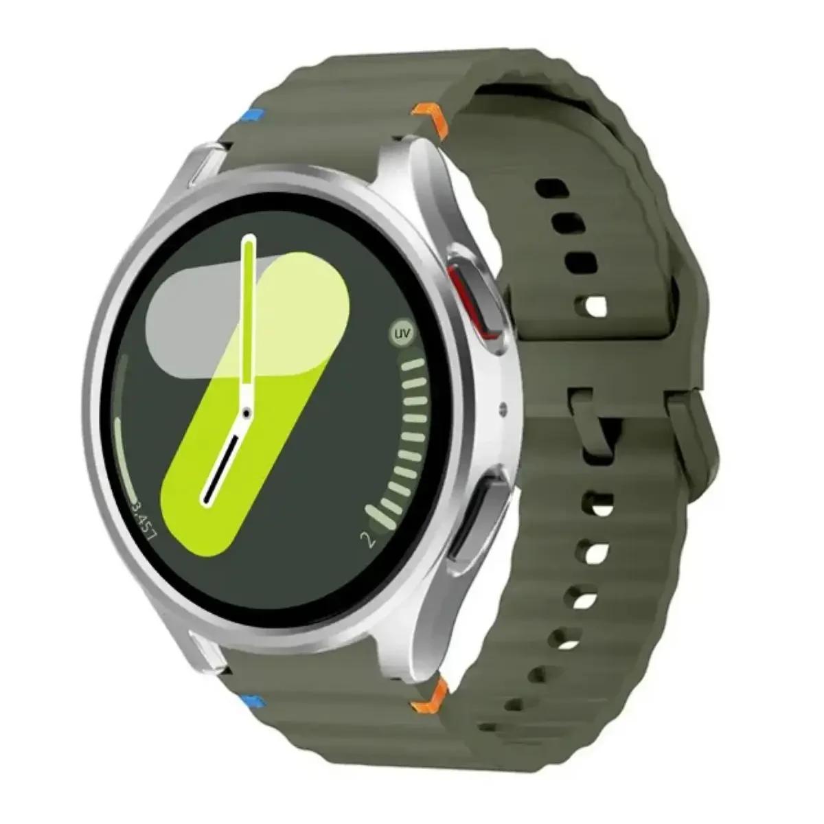 

Чохол+Ремінець для Samsung Galaxy Watch 7 6 5 4 40мм 44мм Силіконовий офіційний Ремінець ПК Захисна Кришка Бампер для Galaxy Watch 6Classic Galaxy 4 Clasic 42mm