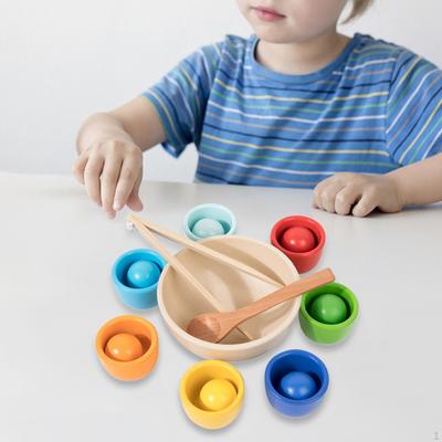 Cups And Balls Color Matching Game for Kids - Educational Toy Set