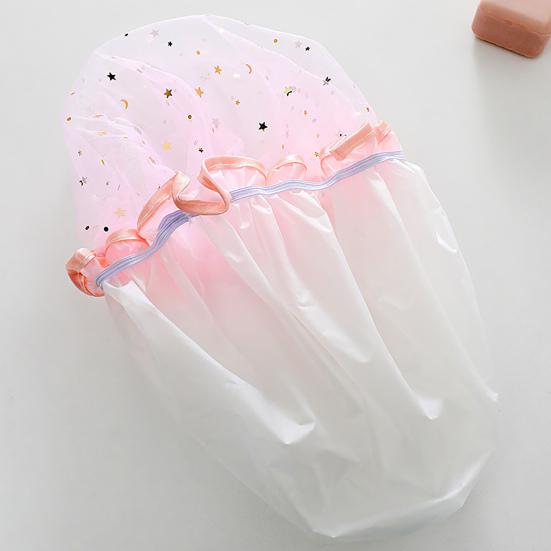 Bath Hat Star Pattern Double Layer PVC Kids Shower Shampoo Cap for Bathroom