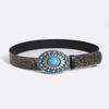 Retro Antique Quality High-end Heavy Industry Turquoise Carving Sheep Head Embroidered Embroidered Color Antique Fashionable Round Cake Belt