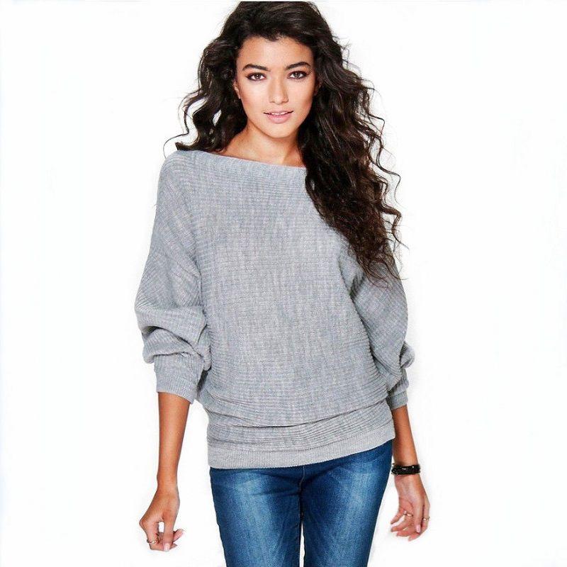 Soft And Cozy Women's Long Sleeve Baggy Pullover Top Knitted Oversized Sweater Jumper